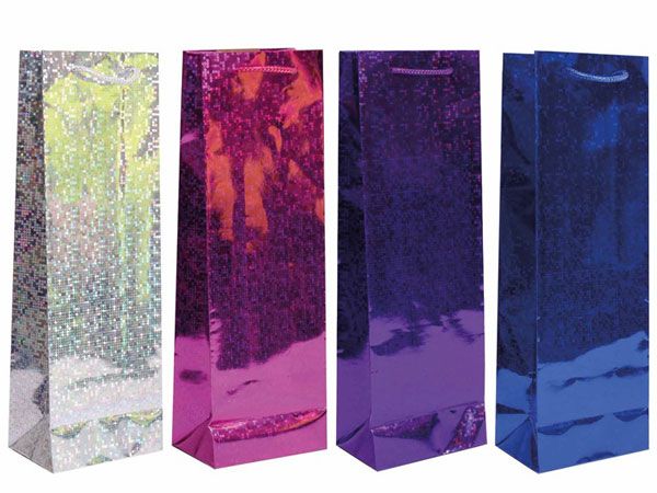 12x Holographic Bottle Gift Bags