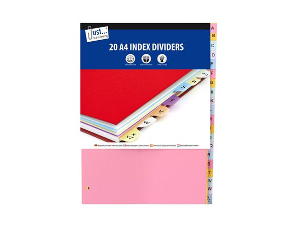 Just Stationery 20pk A-Z Index Dividers