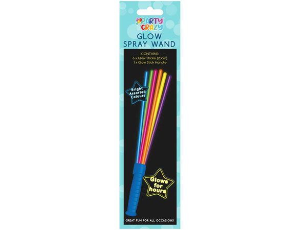 12x Party Crazy - Glow Spray Wands In Counter Display