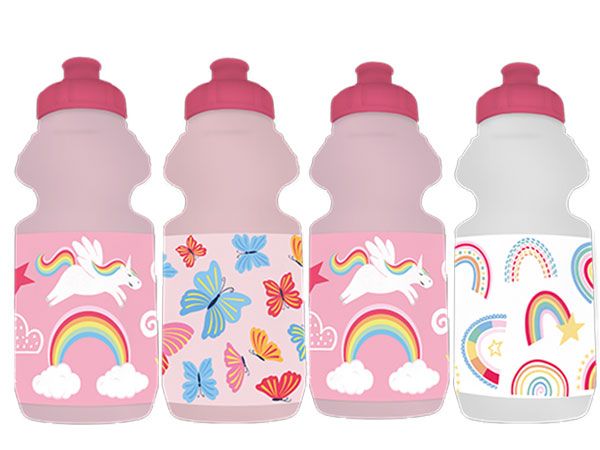 Girls Printed Sports Water Bottle 500ml, Assorted Picked At Random