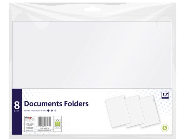 A* Stationery 8pk Plastic Document Wallets