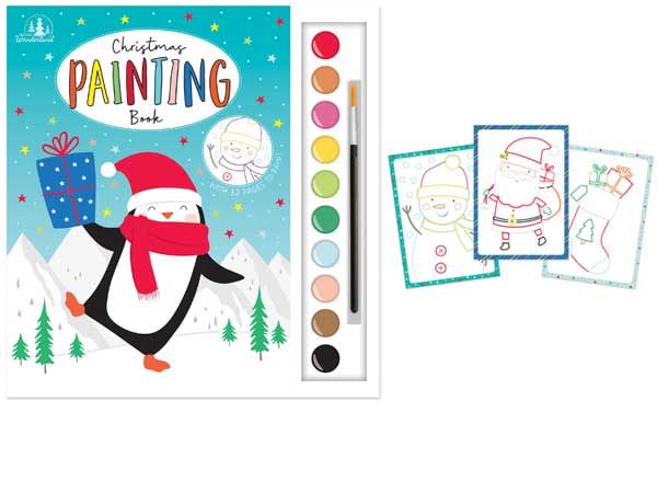 Festive Wonderland Christmas Painting Book With Paints And Brush