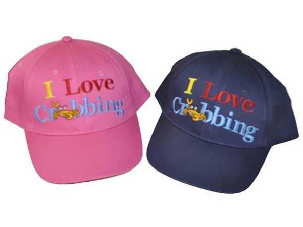 Childs I Love Crabbing Baseball Caps , Assorted Picked At Random