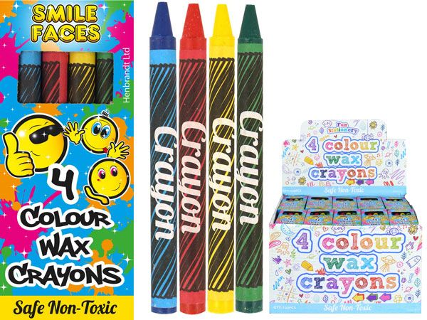 120x 4pk Smiley Face Wax Crayons