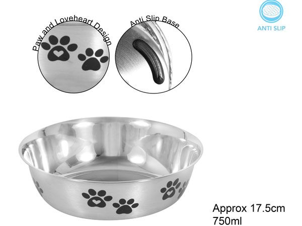 Smart Choice Polished Stainless Steel Pet Bowl - 750ml