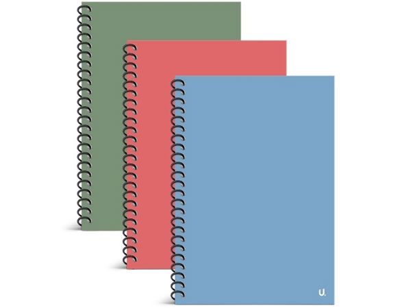 12x Spiral Notebooks, 20x28cm In Assorted Colours, by U. Stationery